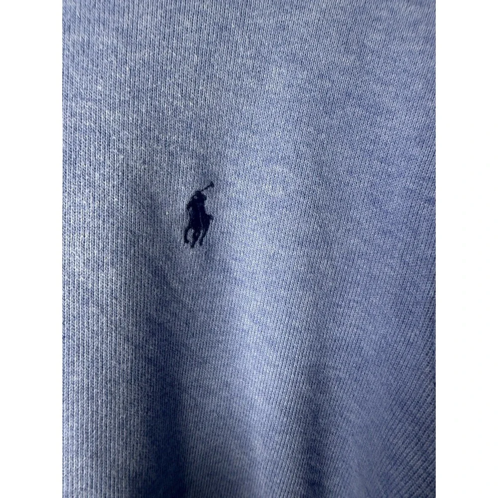 POLO RALPH LAUREN Half Zip Pullover Sweater | Mens (XL) Blue Cotton Long Sleeve